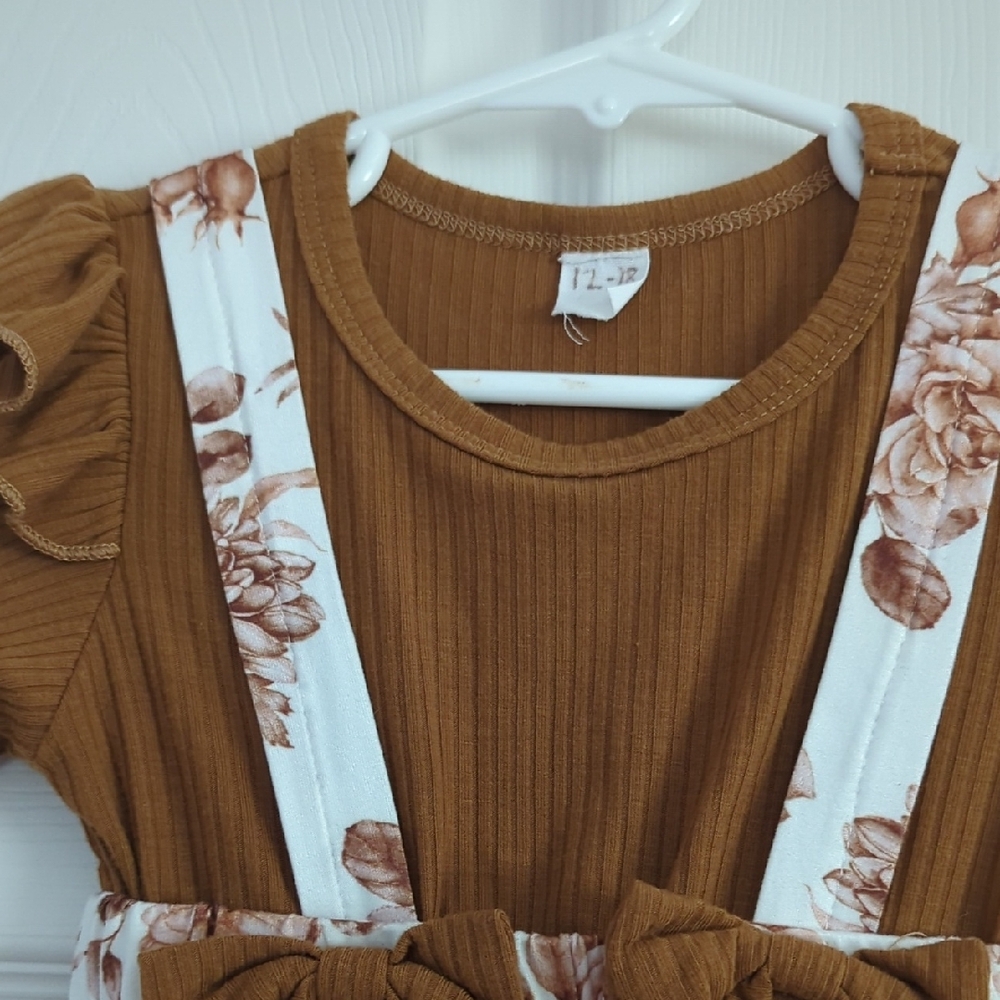 Floral Suspender Baby Romper - Picture 2 of 8